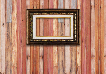 picture frame on wooden wall