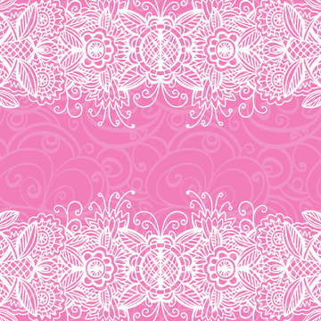 Pink floral background with pattern, space for text © nataleana