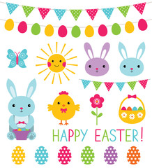 Naklejka premium Easter elements collection