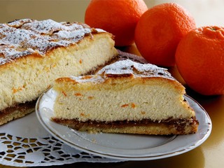 cheese cake with orange skin