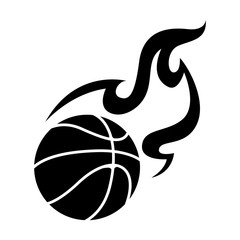 graphic basketball and fire, vector