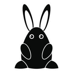 Obraz premium Easter bunny black simple icon 