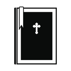 Obraz premium Bible book black simple icon