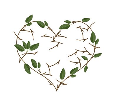 Branch of Tree in Heart Shape Wreath