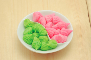 Aalaw thai candy dessert with filter effect retro vintage style