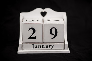 Calendar cubes January, Twenty-ninth, 29, 29th