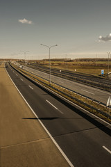 Empty highway on sunset