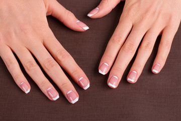 Trendy french manicure.