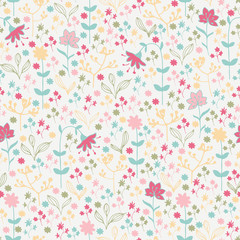 Fototapeta na wymiar Seamless spring pattern with flowers