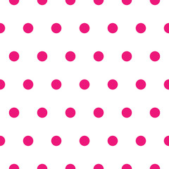 Seamless vector pattern. pink polka dots on a white background