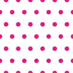 Seamless vector pattern. pink polka dots on a white background