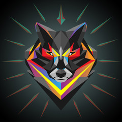 Obraz premium Geometric wolf head
