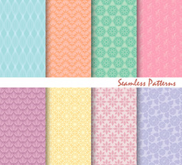 Set Of eight  Seamless Patterns Backgrounds 
