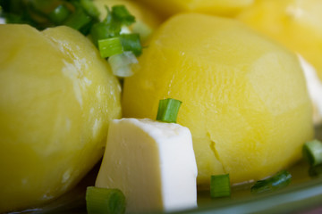 boiled potatoes with butter and herbs