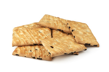 Chocolate chip cookie with raisin on white