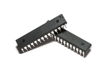 microcontroller on white background