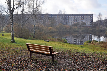 bench on the lake, Latvia