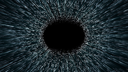 wormhole or black hole, abstract scene of overcoming the temporary space in cosmos - obrazy, fototapety, plakaty