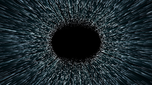 wormhole or black hole, abstract scene of overcoming the temporary space in cosmos