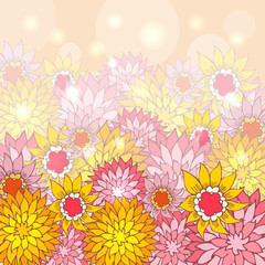 Floral background with hand-drawn flowers.