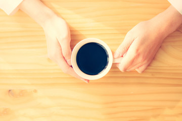 コーヒー、コーヒータイム、コーヒーブレイク、休憩、俯瞰