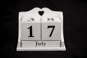 Calendar cubes July, seventeenth, 17, 17th