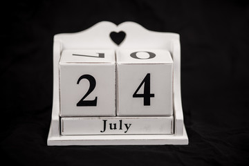 Calendar cubes July, twenty fourth, 24, 24th