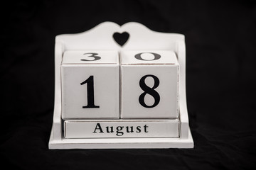 Calendar cubes August, eighteenth, 18, 18th