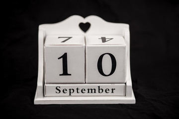 Calendar cubes September, tenth, 10, 10th