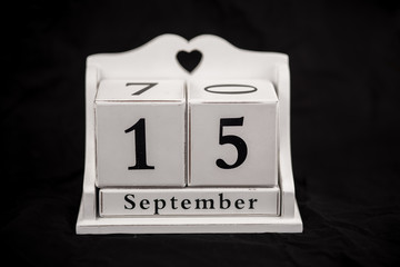 Calendar cubes September, fifteenth, 15, 15th