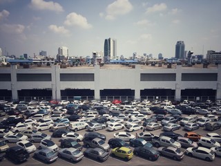 Parking lots in Chatuchak Bangkok Thailand