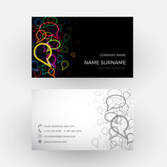 Vector Abstract clouds, concept of talking. Business card