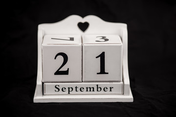 Calendar cubes September, twenty first, 21, 21st