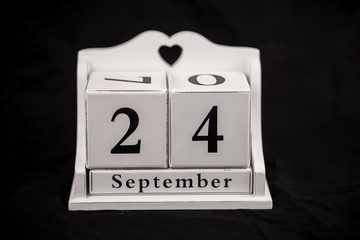 Calendar cubes September, twenty fourth, 24, 24th