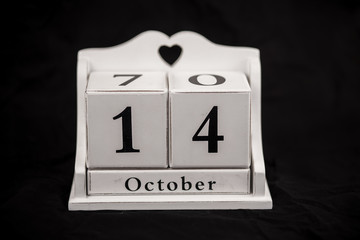 Calendar cubes October, fourteenth, 14, 14th