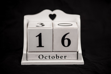 Calendar cubes October, sixteenth, 16, 16th