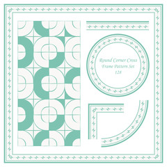Vintage Frame Pattern Set 128 Round Corner Cross