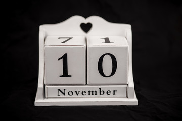 Calendar cubes november, tenth, 10, 10th