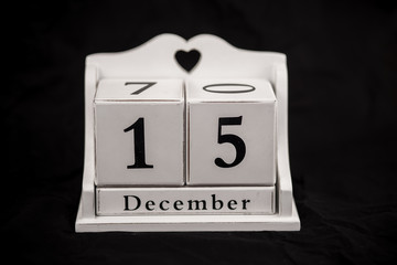 Calendar cubes december, fifteenth, 15, 15th