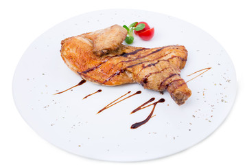 Fried chicken with soya sauce.