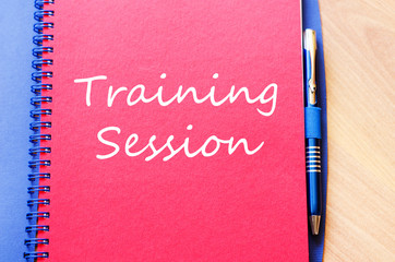 Training session write on notebook