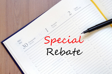 Special rebate write on notebook