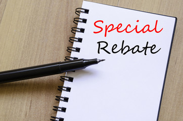 Special rebate write on notebook