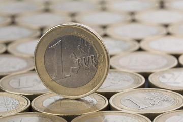 Euro coins close up composition