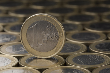 Euro coins close up composition