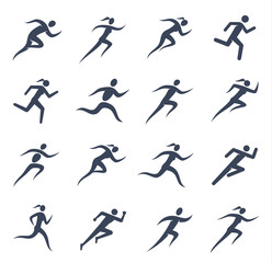 Running Man and Woman Icons