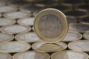 Euro coins close up composition