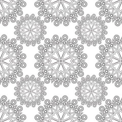 Seamless Monochrome Floral Pattern. Hearts Floral Texture, Decor