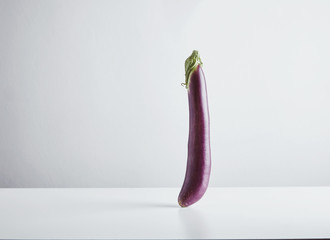 Fresh japanese long eggplant isolated on white