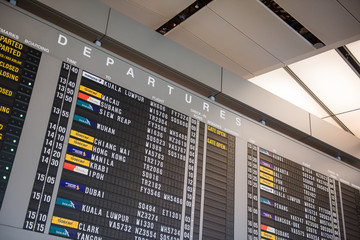 Flight information for departure at airport.